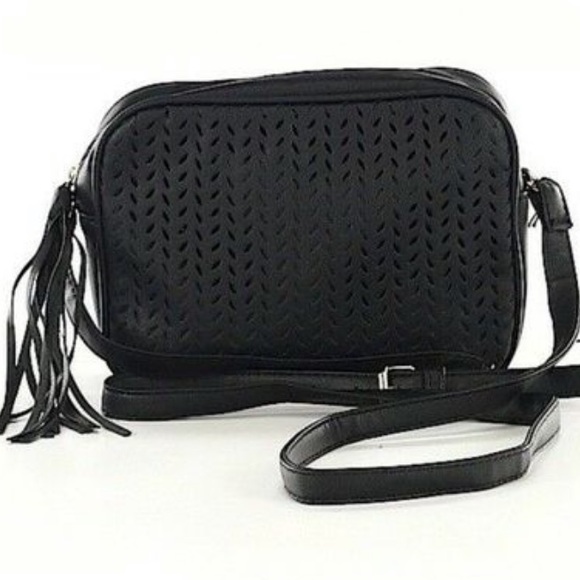 SUMMER & ROSE Delilah Perforated Cross Body Black - Picture 1 of 3